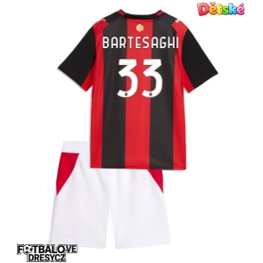 AC Milan Davide Bartesaghi #33 Dětské Domácí dres komplet 2026-27 Krátký Rukáv (+ trenýrky)